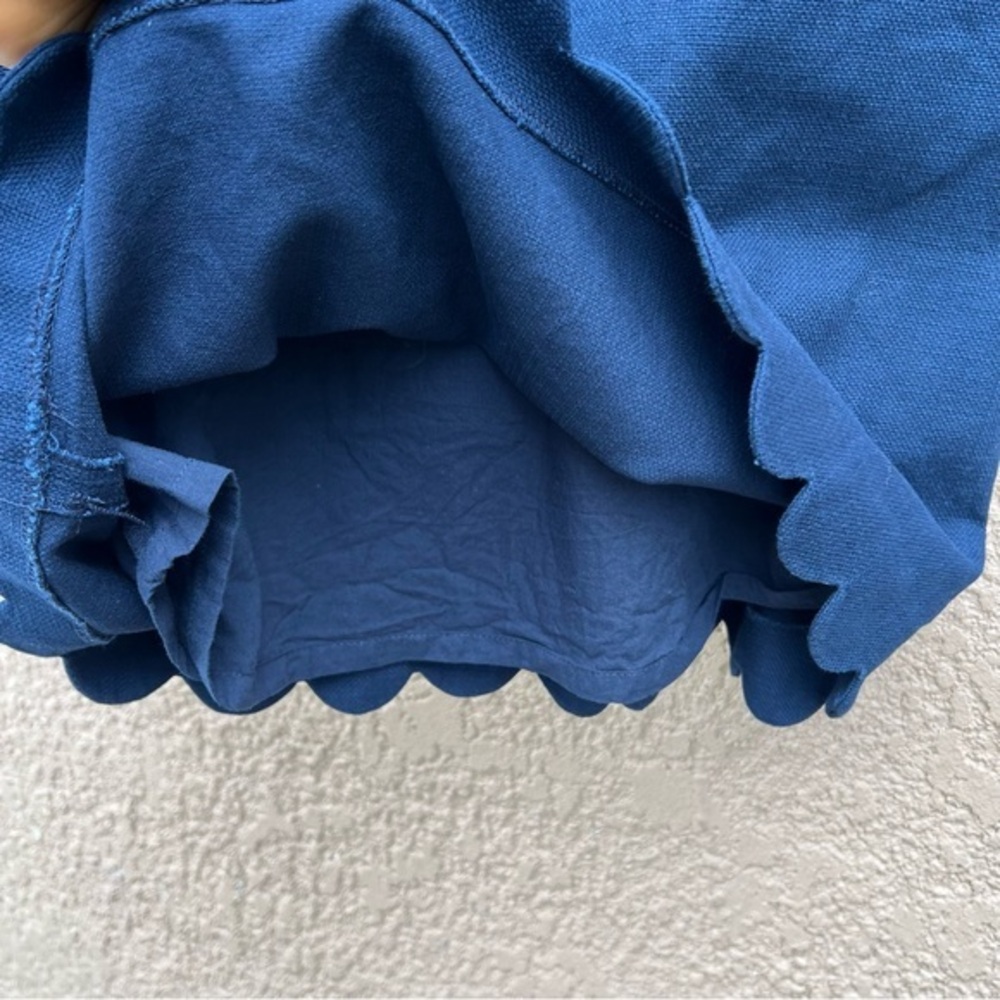 J. Crew Dress Size 8 Women's Sleeveless Scallop Trim Navy‎ Blue Classy Casual - Picture 8 of 10